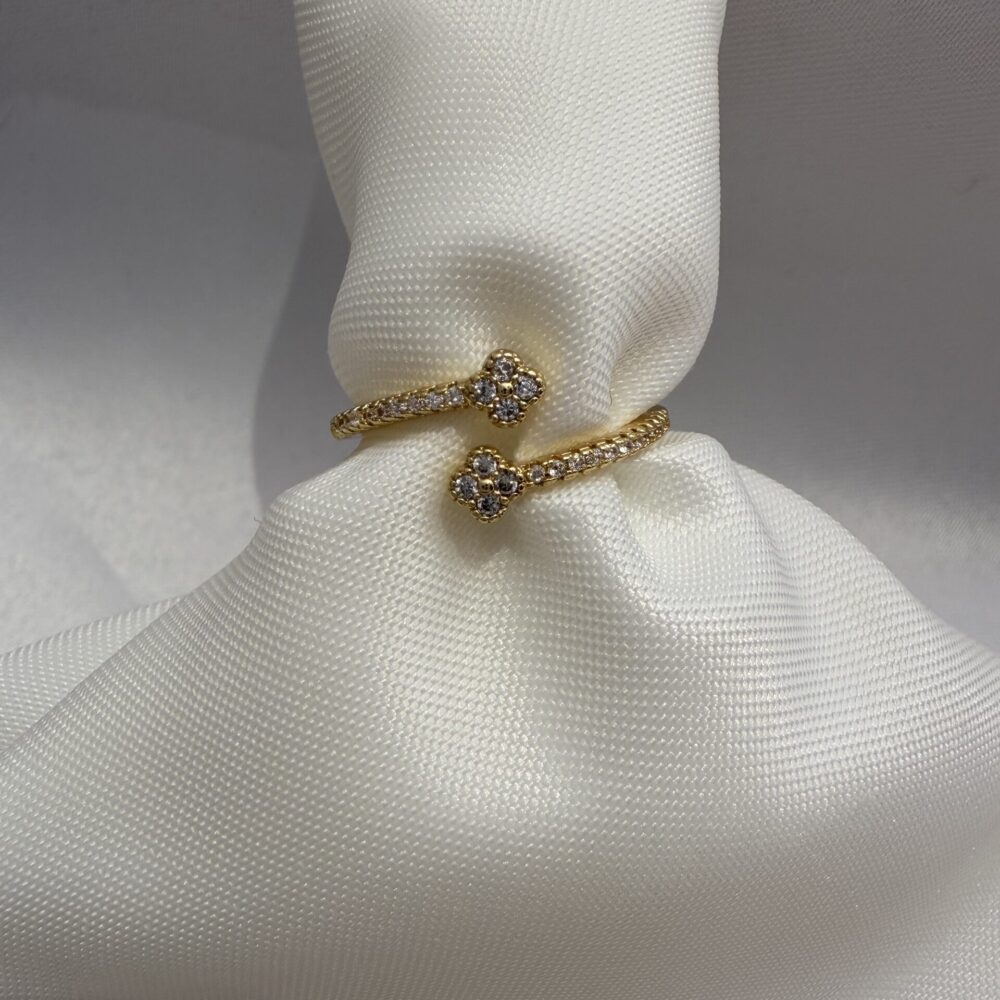 Altın Renk Taşlı Ayarlanabilir Yüzük