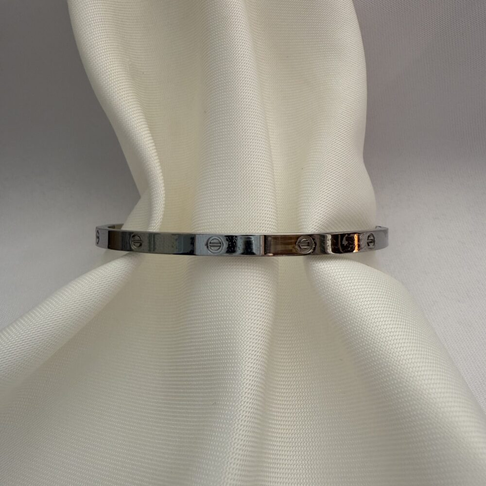 Çelik Gümüş Renkli Vida Motifli Bileklik