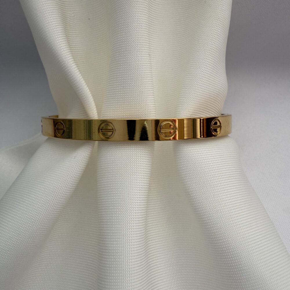 Çelik Altın Renkli Vida Motifli Bileklik